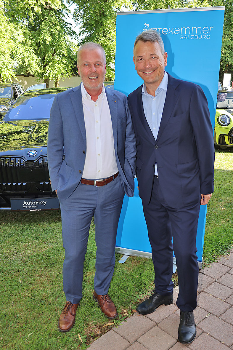 Salzburger Sparkasse: Vorstandsdirektor Markus Sattel (rechts) und Gerhard Griessner. Foto: Uwe Brandl/Cityguide Salzburg